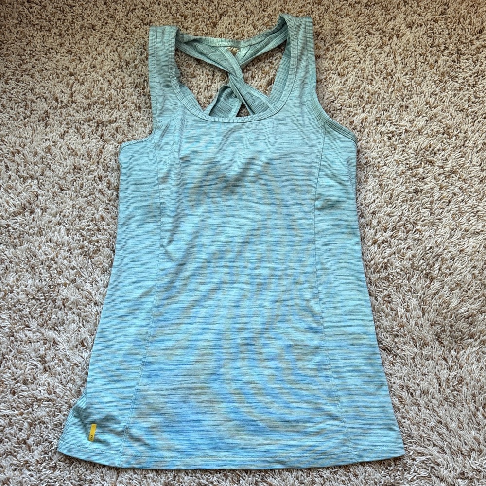 Light Teal Cross-Back Tank Top - Unbranded